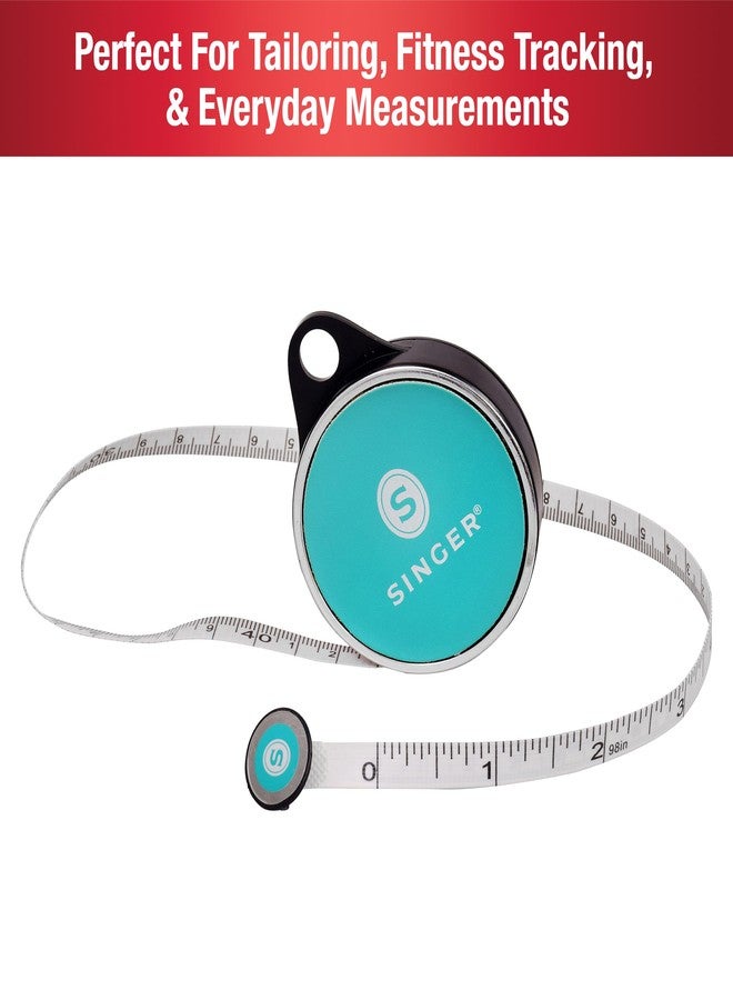 SINGER 50003 ProSeries Retractable Tape Measure, 98-Inch, Teal - Image 3